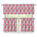 Cotton Candy Striped Pattern Print 3 Piece Kitchen Curtains
