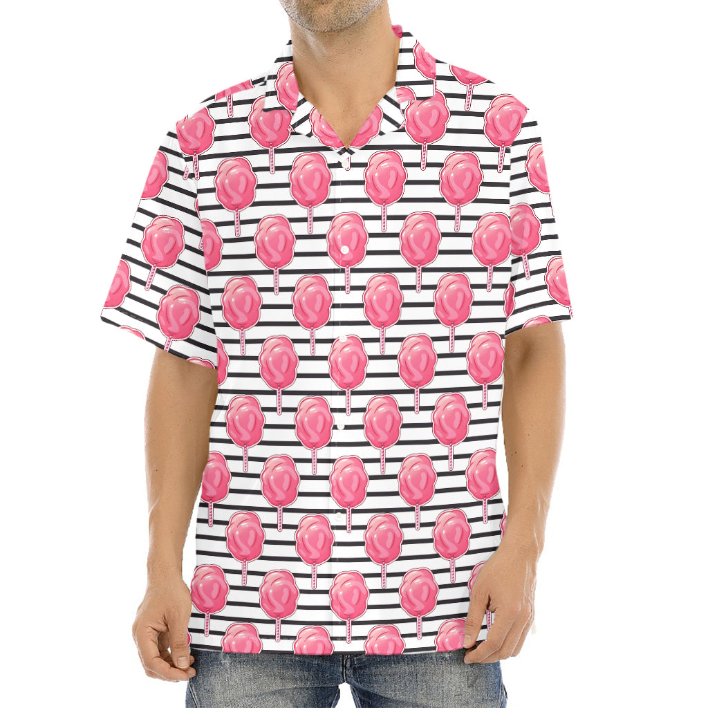 Cotton Candy Striped Pattern Print Aloha Shirt