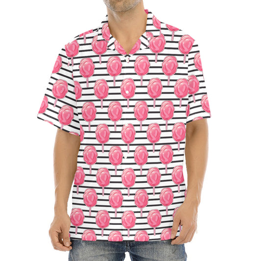 Cotton Candy Striped Pattern Print Aloha Shirt