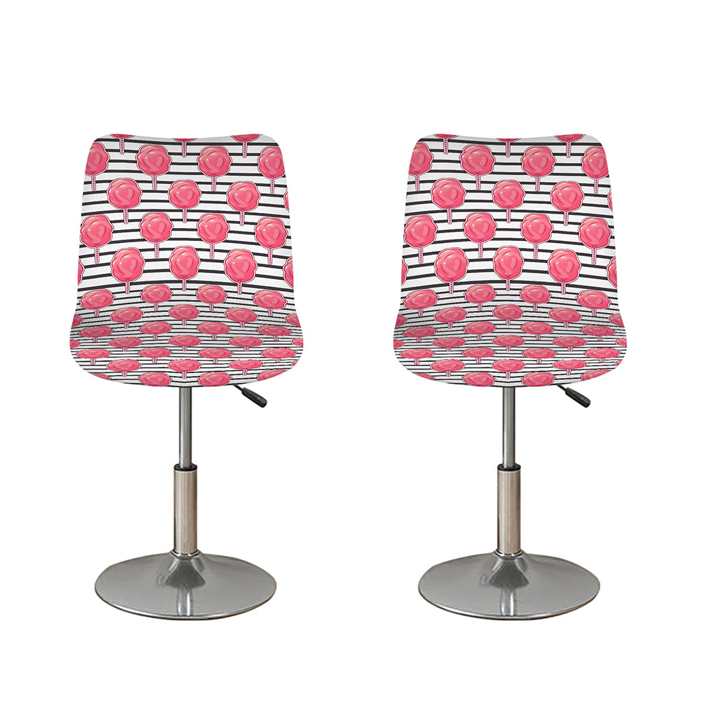 Cotton Candy Striped Pattern Print Bar Stool Covers
