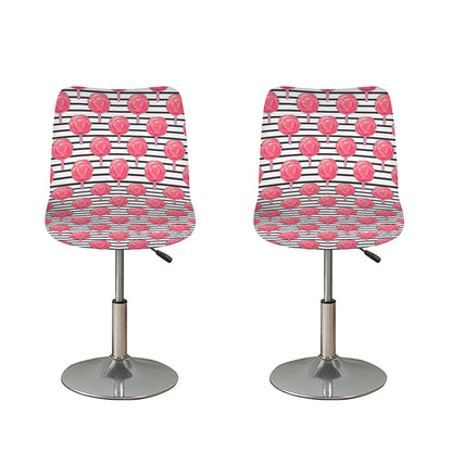 Cotton Candy Striped Pattern Print Bar Stool Covers