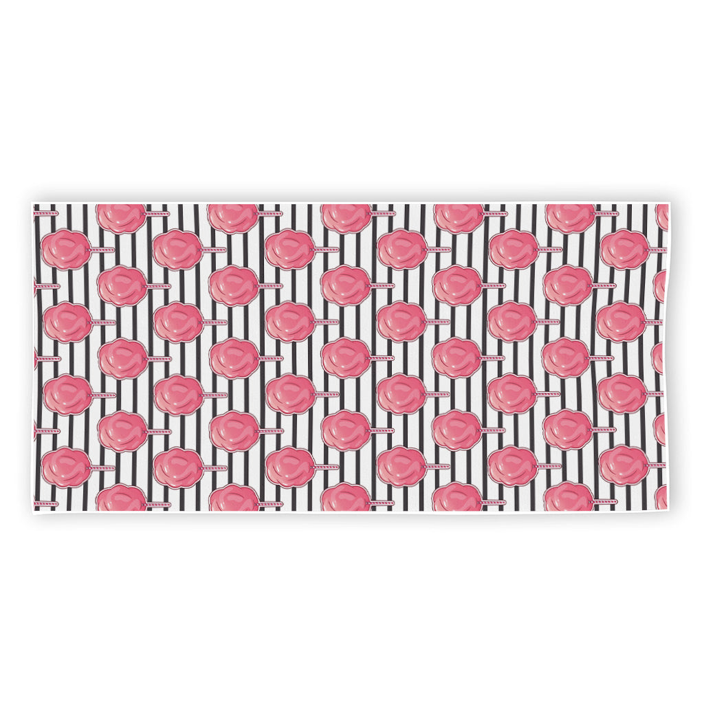 Cotton Candy Striped Pattern Print Beach Towel