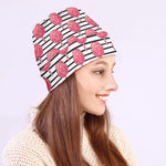 Cotton Candy Striped Pattern Print Beanie