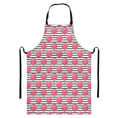 Cotton Candy Striped Pattern Print Bib Apron With Pocket