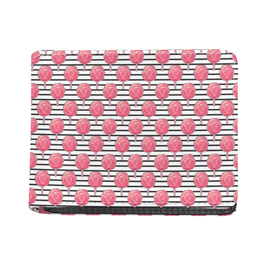 Cotton Candy Striped Pattern Print Bifold Wallet