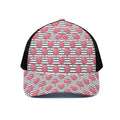 Cotton Candy Striped Pattern Print Black Mesh Trucker Hat