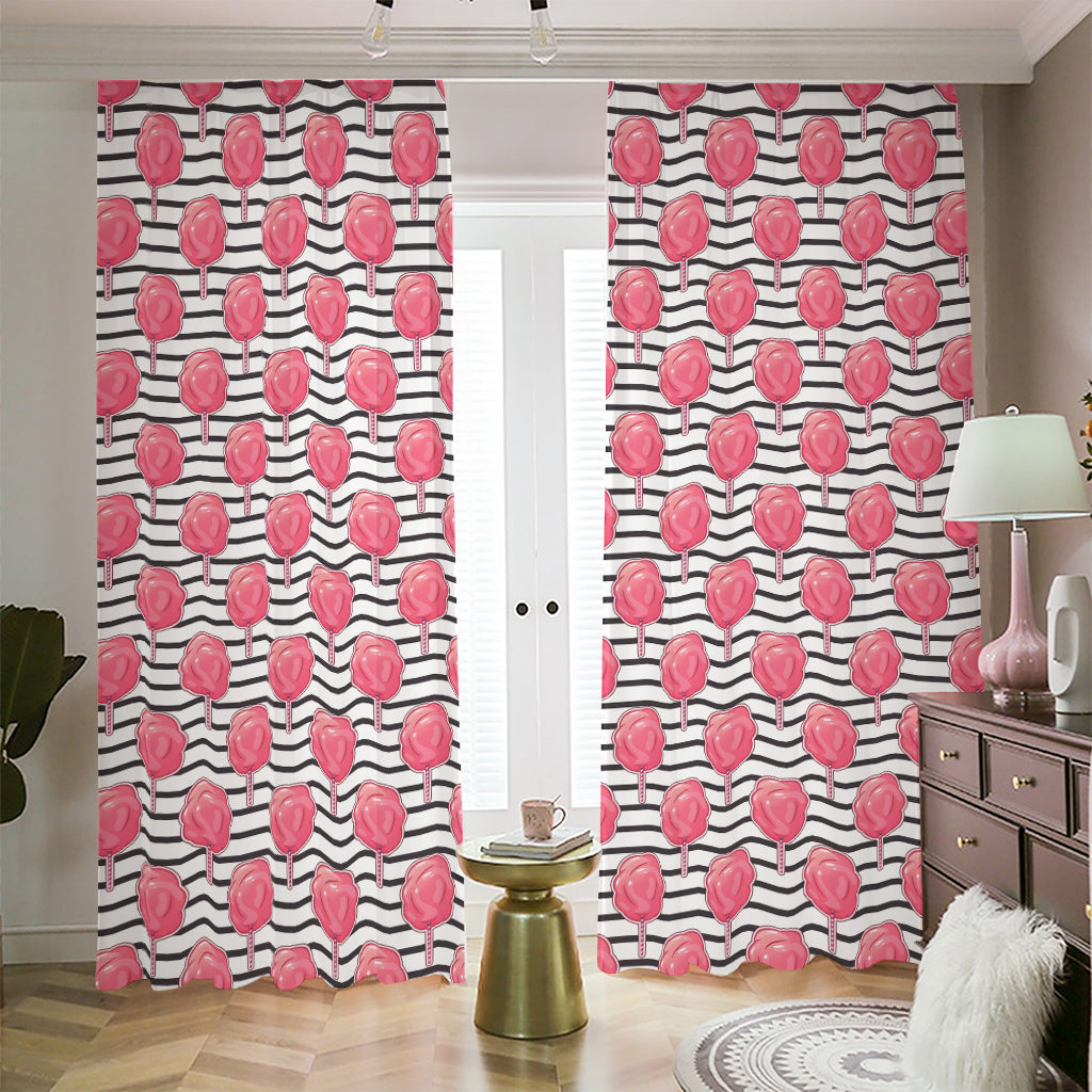 Cotton Candy Striped Pattern Print Blackout Pencil Pleat Curtains