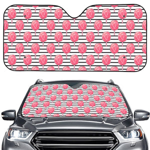 Cotton Candy Striped Pattern Print Car Windshield Sun Shade