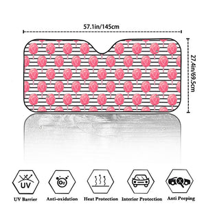 Cotton Candy Striped Pattern Print Car Windshield Sun Shade