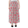 Cotton Candy Striped Pattern Print Chiffon Maxi Skirt