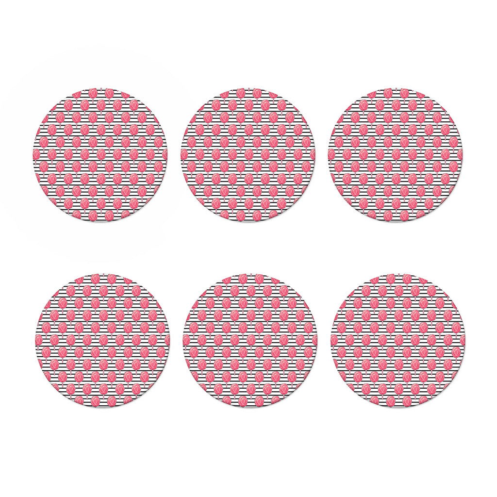 Cotton Candy Striped Pattern Print Coaster Set