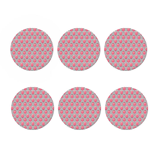 Cotton Candy Striped Pattern Print Coaster Set