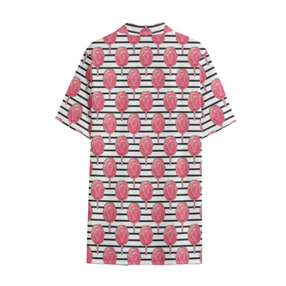Cotton Candy Striped Pattern Print Cotton Hawaiian Shirt
