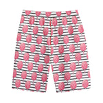 Cotton Candy Striped Pattern Print Cotton Shorts
