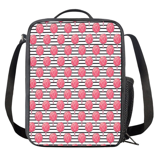 Cotton Candy Striped Pattern Print Crossbody Lunch Bag