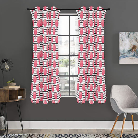 Cotton Candy Striped Pattern Print Curtain