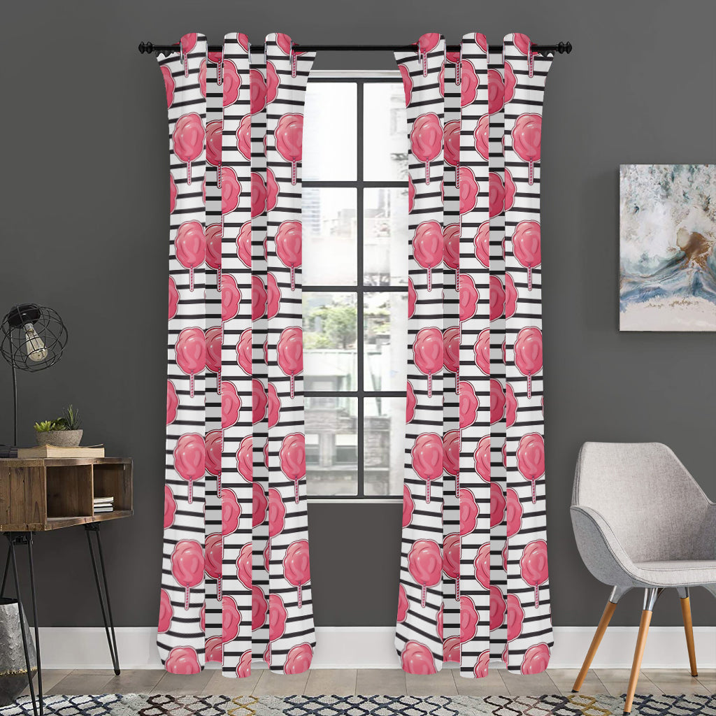 Cotton Candy Striped Pattern Print Curtain