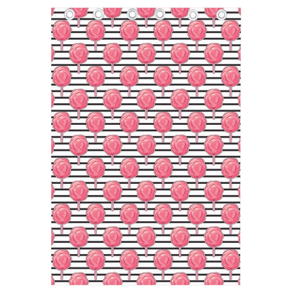 Cotton Candy Striped Pattern Print Curtain