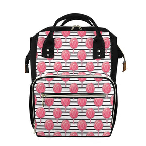 Cotton Candy Striped Pattern Print Diaper Bag