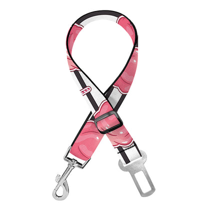 Cotton Candy Striped Pattern Print Dog Seat Belt