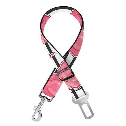 Cotton Candy Striped Pattern Print Dog Seat Belt