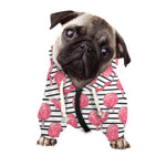 Cotton Candy Striped Pattern Print Dog Zip Up Hoodie