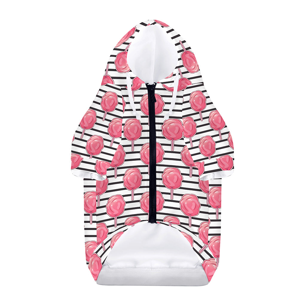 Cotton Candy Striped Pattern Print Dog Zip Up Hoodie
