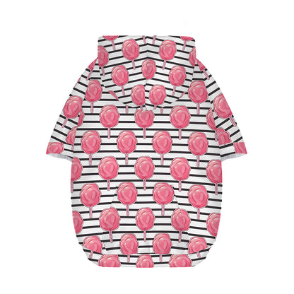 Cotton Candy Striped Pattern Print Dog Zip Up Hoodie