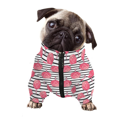 Cotton Candy Striped Pattern Print Dog Zip Up Jacket