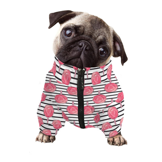 Cotton Candy Striped Pattern Print Dog Zip Up Jacket