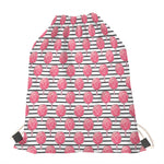 Cotton Candy Striped Pattern Print Drawstring Bag