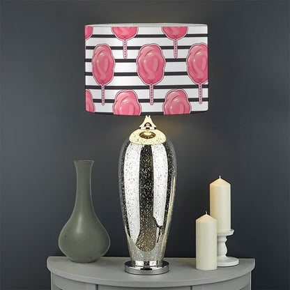 Cotton Candy Striped Pattern Print Drum Lamp Shade