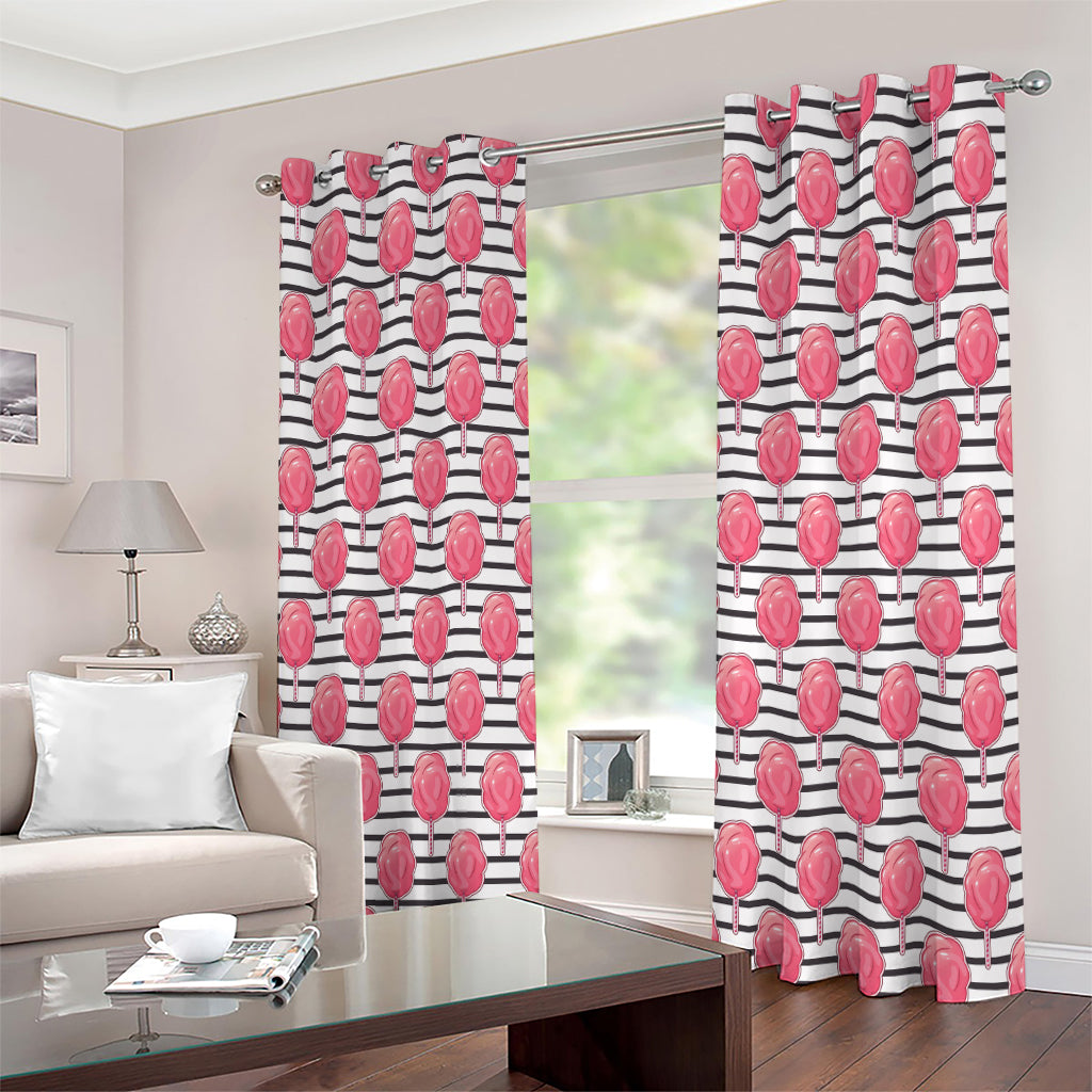 Cotton Candy Striped Pattern Print Extra Wide Grommet Curtains