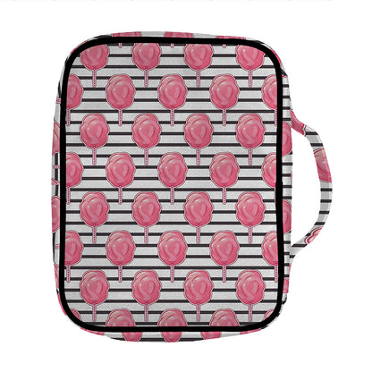Cotton Candy Striped Pattern Print Front Pocket Bible Bag