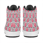 Cotton Candy Striped Pattern Print High Top Leather Sneakers