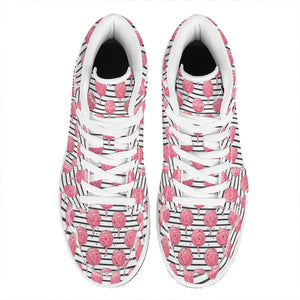 Cotton Candy Striped Pattern Print High Top Leather Sneakers