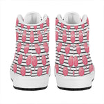 Cotton Candy Striped Pattern Print High Top Leather Sneakers