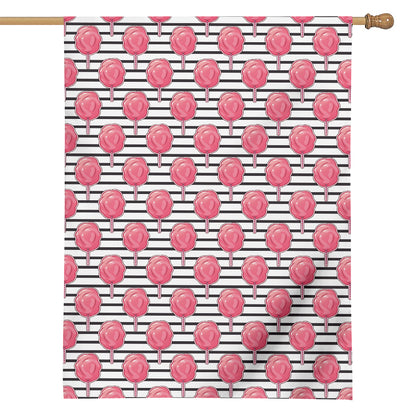 Cotton Candy Striped Pattern Print House Flag