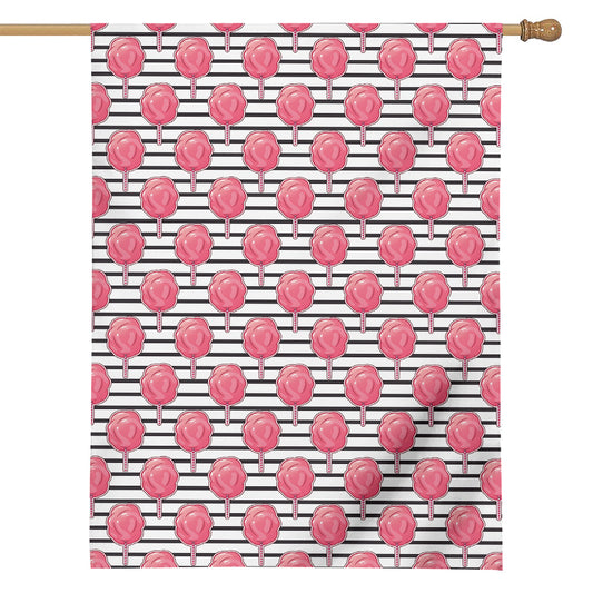 Cotton Candy Striped Pattern Print House Flag