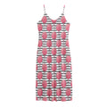 Cotton Candy Striped Pattern Print Jersey Midi Cami Dress