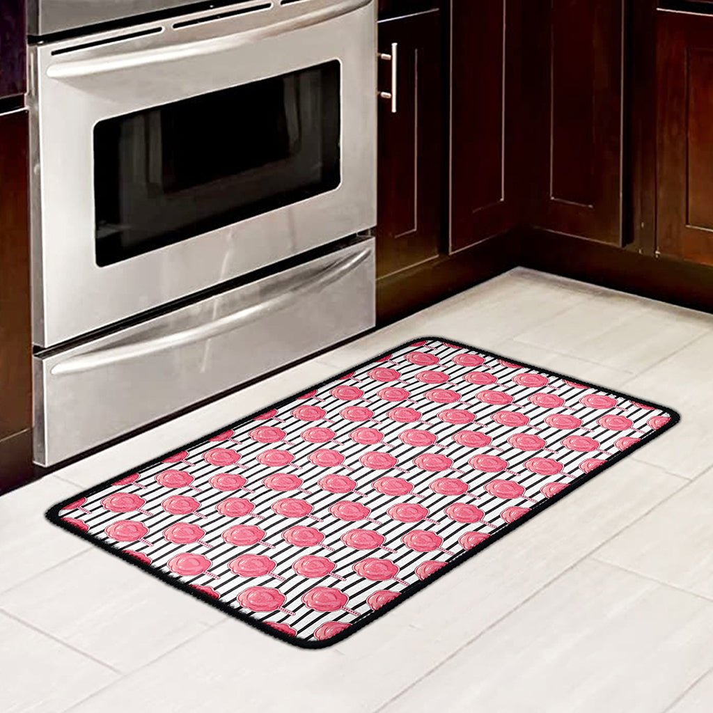 Cotton Candy Striped Pattern Print Kitchen Mat