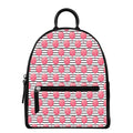 Cotton Candy Striped Pattern Print Leather Backpack