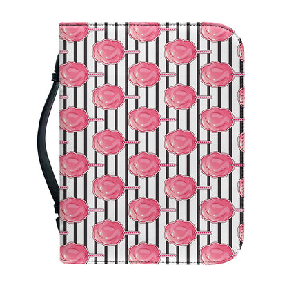 Cotton Candy Striped Pattern Print Leather Bible Cover