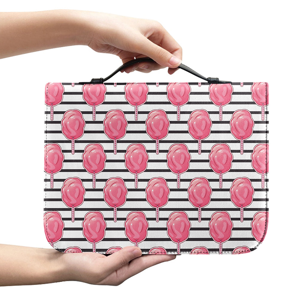Cotton Candy Striped Pattern Print Leather Bible Cover