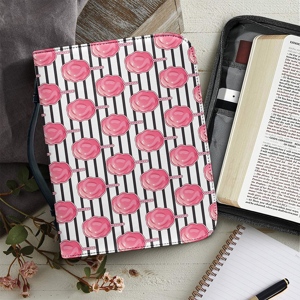 Cotton Candy Striped Pattern Print Leather Bible Cover
