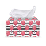 Cotton Candy Striped Pattern Print Leather Tissue Box Cover