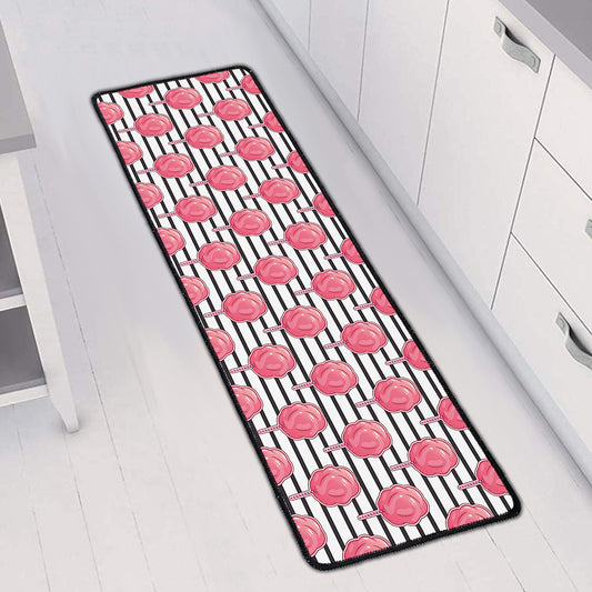Cotton Candy Striped Pattern Print Long Kitchen Mat