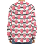 Cotton Candy Striped Pattern Print Long Sleeve Baseball Jersey