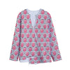 Cotton Candy Striped Pattern Print Long Sleeve Short Coat