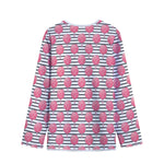 Cotton Candy Striped Pattern Print Long Sleeve Short Coat